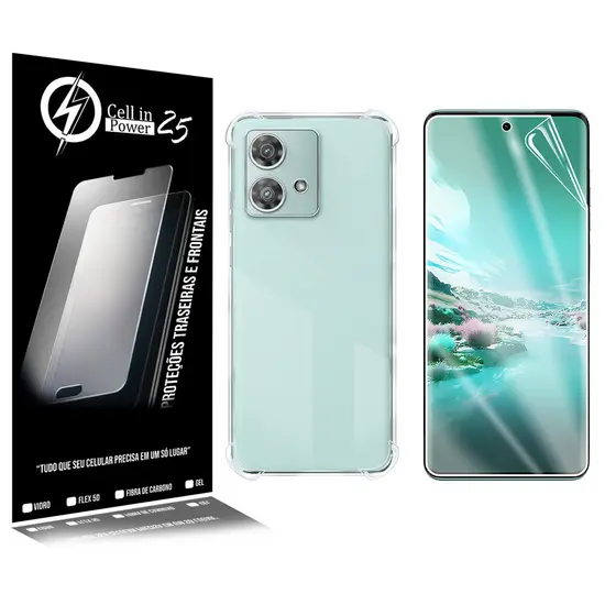 Capa  anti impacto transparente + Película De Hydrogel HD Para Moto Edge 40 Neo 5g Xt2307 6.55  - Cell In Power25
