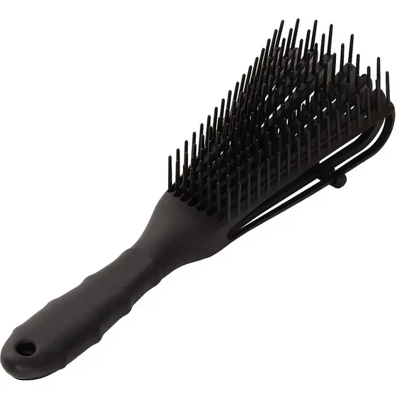 Escova Polvo Para Cabelo Cacheado Preta Profissional Beleza