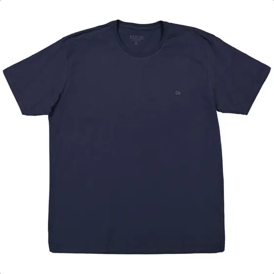 Camiseta Plus Size Gola Redonda Azul Marinho G2 Ogochi