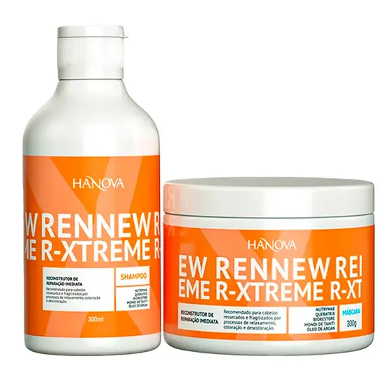 Kit Shampoo 300ml + Máscara Rennew Xtreme Hanova 300g