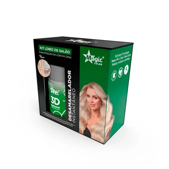 Kit Loiro de Salao Green Blond Efeito Champagne Magic Color 100ml