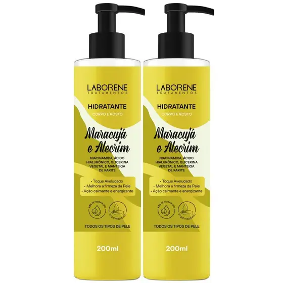 Kit 02 Hidratante Maracujá e Alecrim Laborene 200ml