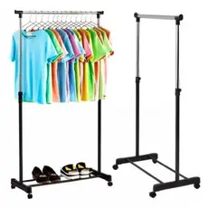 Arara Cabideiro De Roupas Organizador Multiuso Portátil Com Rodinhas