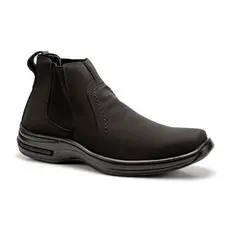 bota social ortopédica de couro sintetico botina masculina confortavel