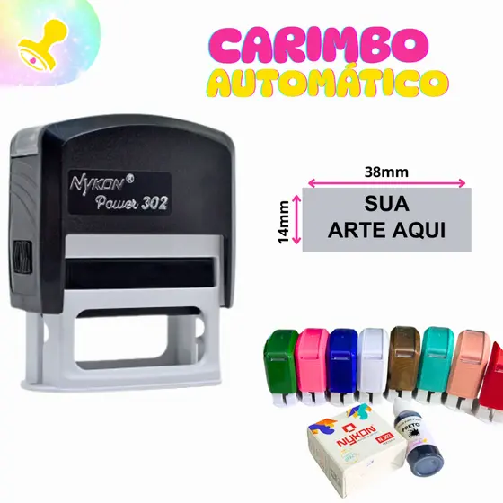 Carimbo autómatico personalizado enfermeira médico logo professora frase com seus dados  nykon 302