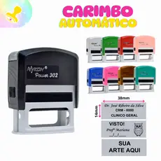 Carimbo Automático Personalizado Profissional Nykon 302- Dados Incluídos médico enfermeira professor