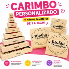Carimbo Personalizado Madeira com Logo ou Arte | Embalagens, Sacolas e Caixas