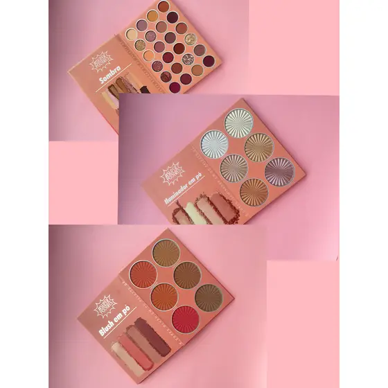 kit Sombra & Iluminador Em Pó & Blush Em Pó Paleta De Super Poderes