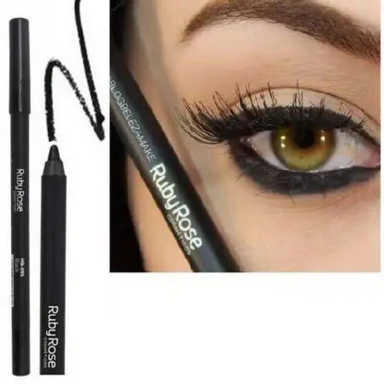 1 Lápis Delineador De Olhos Ruby Rose Carbon Black Hb-050