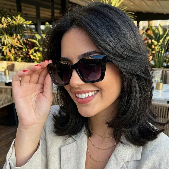Óculos Feminino Escuros Várias Cores de Sol Oriteção UV400 Social Clássico