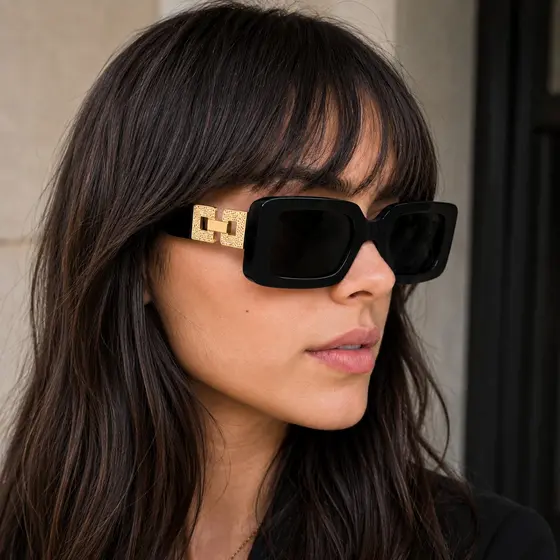 Óculos de Sol Feminino Ilook Quadrado Retrô Chic com Proteção Total UVA e UVB