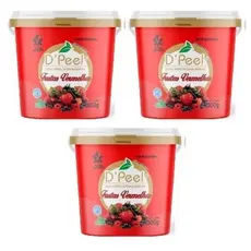 Kit com 3 Unidades de D´Peel - Cera Depilatória Morna 300g - Frutas Vermelhas - Reds