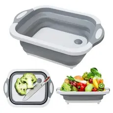 Tábua Bacia Cesta Retrátil Silicone Multifuncional Cozinha