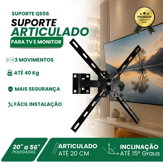 Suporte Articulado com 3 movimentos para Smart TV LED 43" Full HD LG ThinQ AI com IoT HDR Quad Core Bluetooth