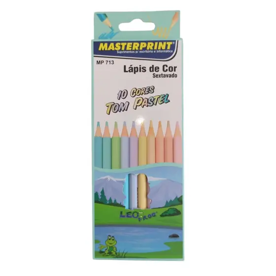Lápis de Cor Pastel Masterprint com 10 cores