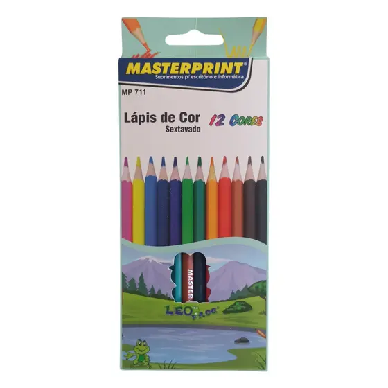 Lápis de Cor Masterprint com 12 cores
