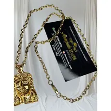 kit cordão cadeado + Pulseira 6mm/70cm com fecho especial BANHADO A OURO Corrente Masculino com Pingente de Aço