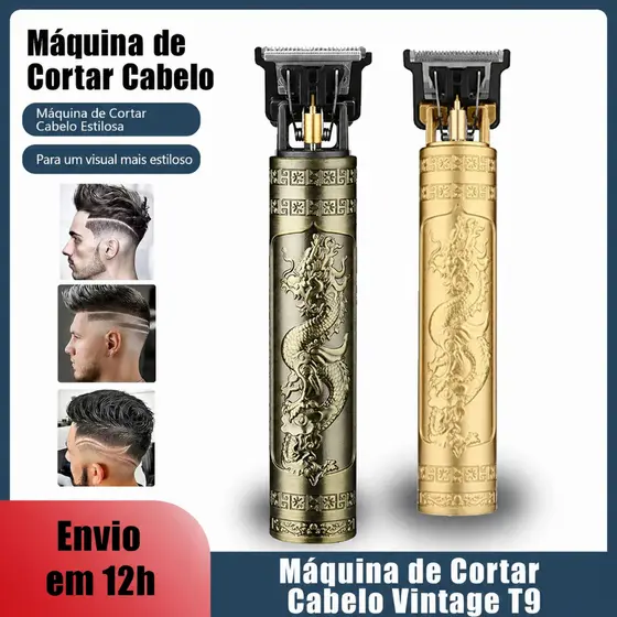 Máquina de Acabamento T9 Profissional para Barbeiro | Contorno Barba Com 4 Pentes