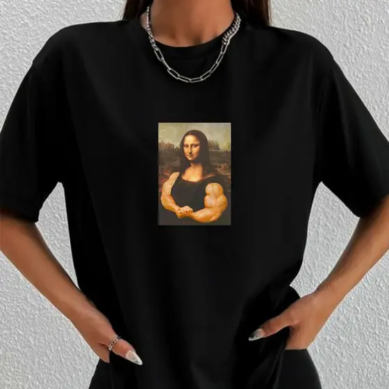 Camiseta Arte Monalisa Maromba Masculino Fitness Blusão Feminina De Treino Academia