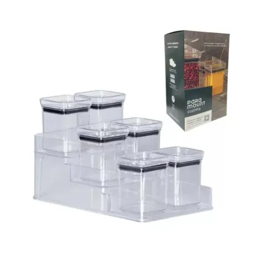 Kit 6 Potes Para Temperos Porta Condimentos Herméticos Organizadores 180ml