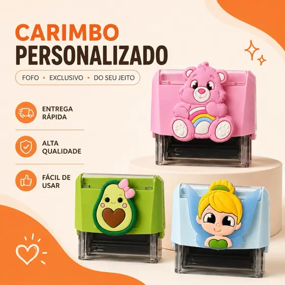 Carimbo Personagens Personalizado com seus dados Trodat 3911 - Professor Médico Pediatria Enfermagem