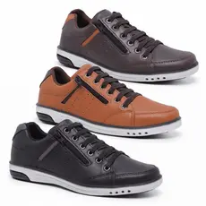 Kit 3 Pares De Sapatenis Masculino Star Fox De Elastico Confortavel 750 A1