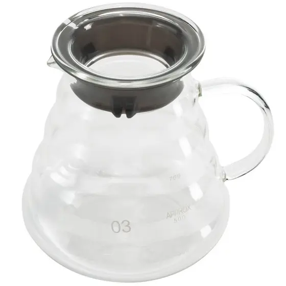 Jarra 800ml Para Servir Café Vidro Borossilica Ondulada