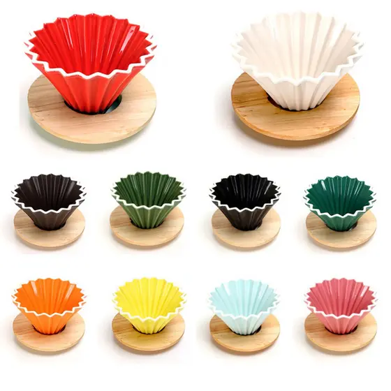 Suporte de Filtro 01 Cone V60 Com Suporte de Bambu
