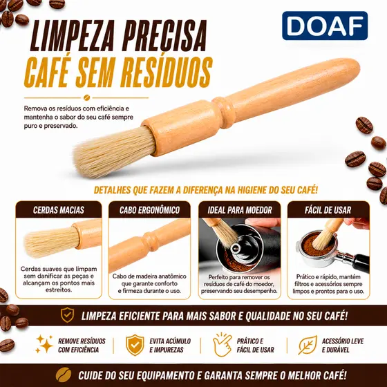 Pincel P/ Limpar Moedor De Café E Filtro De Máquina Espresso