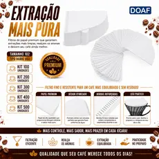 Kit Filtros de Papel Tamanho 102 Tipo Hario V60 Passador de Café - Atacado