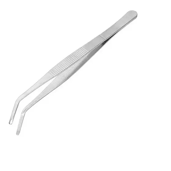 Pinça Culinária Profissional Reta E Curva Empratamento 25 Cm