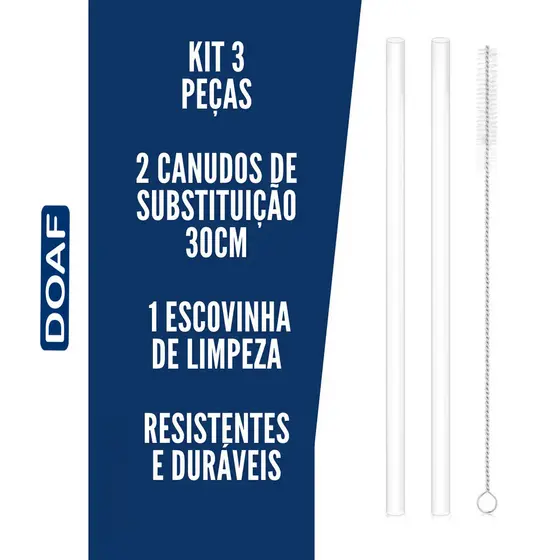 Kit 10 Canudos Reutilizável 30cm Compativel Com Copo Stley + 5 Escova de Limpeza Inox