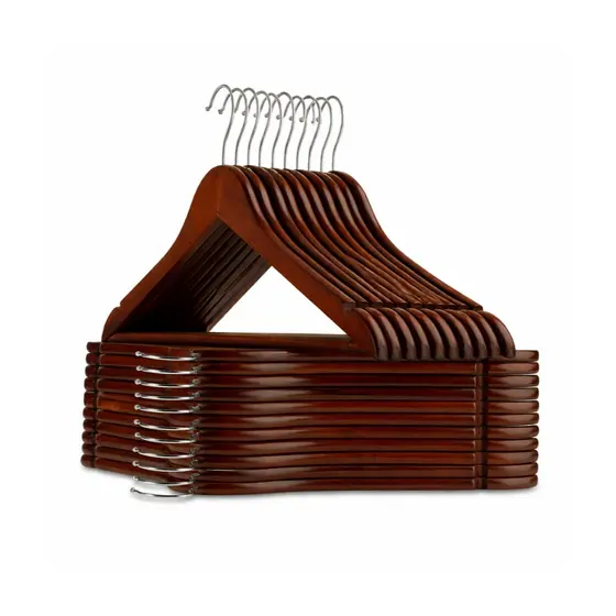 30 Cabides de Madeira de Borda Para Loja de Roupas Adulto