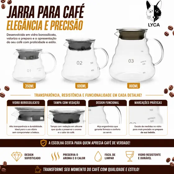 Jarra Chaleira Para Servir Café Leite Chá Suco Vidro Borossilicato