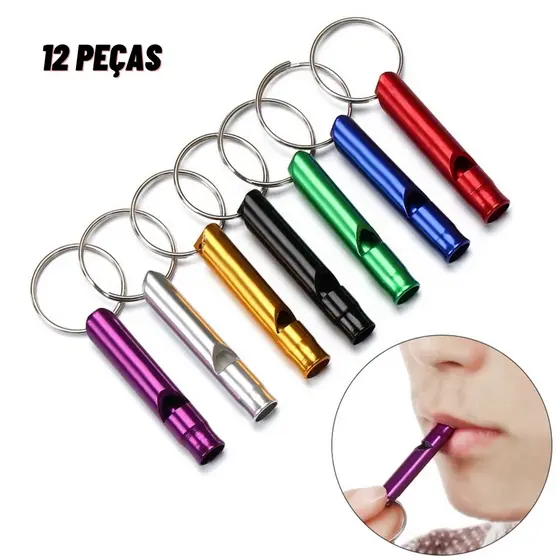 Kit 12 Apitos Chaveiro Acampamento Caminhada Emergência Escoteiros Top