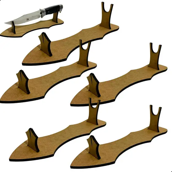 10 Suporte Display Expositor De Facas Luxo Madeira Mdf 6mm