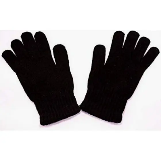 LUVA Térmica LÃ  TRICÔ  PRETA  LISA  ADULTO  Masculino Feminina inverno neve luvas la tricotada