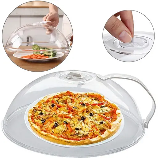 Tampa De Microondas Para Alimentos Com Valvula E Alca De Plastico 9x25,5cm De Ø