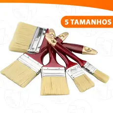 Kit 5 Pincéis Trincha Para Construção Multiuso Pintura Tamanhos Variados