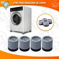 Kit 04 Suporte Pé Para Máquina de Lavar Seca Secadora Anti Vibração Pronta Entrega Colina Shop
