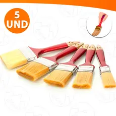 Kit 5 Pincéis Trincha Para Construção Multiuso Pintura Tamanhos Variados