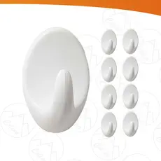 Kit 9 Ganchos Adesivo Plástico Parede Toalha Cozinha Banheiro