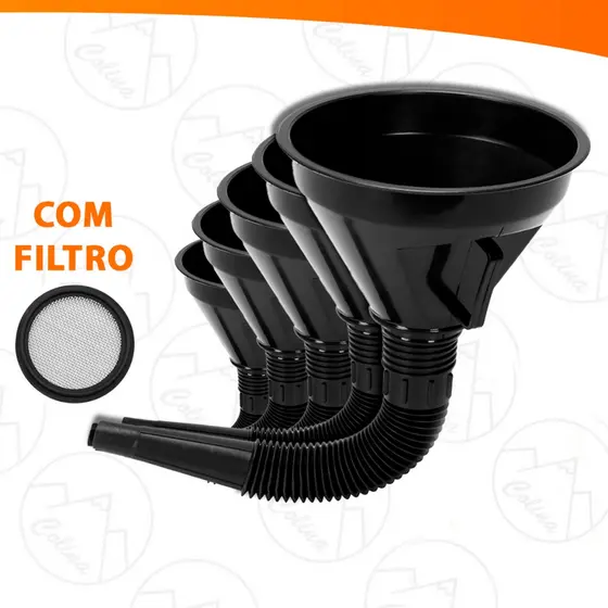 Funil Flexível Plástico Sanfonado Óleo Motos Carros Gasolina Álcool Combustível