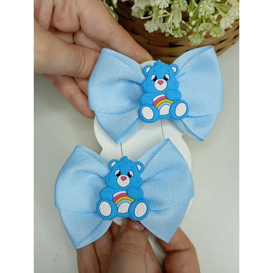 KIT 2 UNIDADES LAÇO INFANTIL URSINHOS CARINHOSOS AZUL
