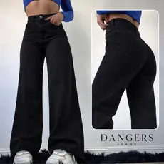 Calça Jeans Feminina Wide Leg Navalhada pantalona Cintura Alta