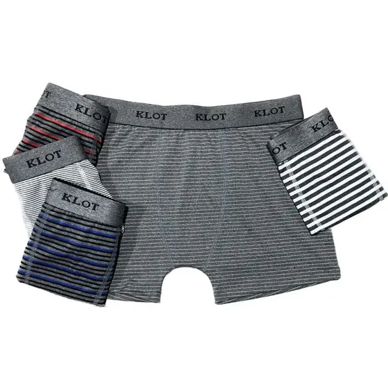 KIT COM 3/6/10 CUECAS BOXER PLUS SIZE MICROFIBRA ADULTO - KLOT - CUECA BOX MESCLA LISTRADA