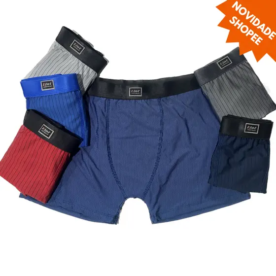 KIT 15 CUECAS BOXER MICROFIBRA ADULTO - KLOT - CUECA BOX RISCA DE GIZ