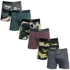 KIT 10 CUECAS BOXER MICROFIBRA ADULTO - KLOT - CUECA BOX RAJADA E CAMUFLADA