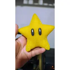 Estrela do Mario em estilo tricô