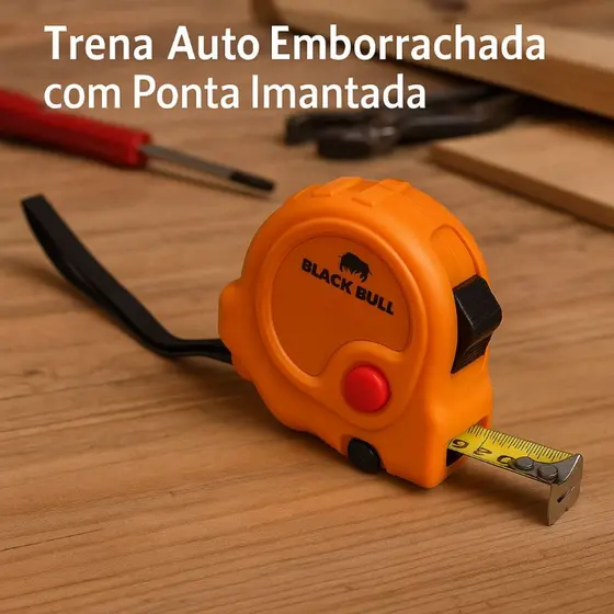 Trena Métrica Profissional Magnética Emborrachada com Ponta Imantada 5M e 10M